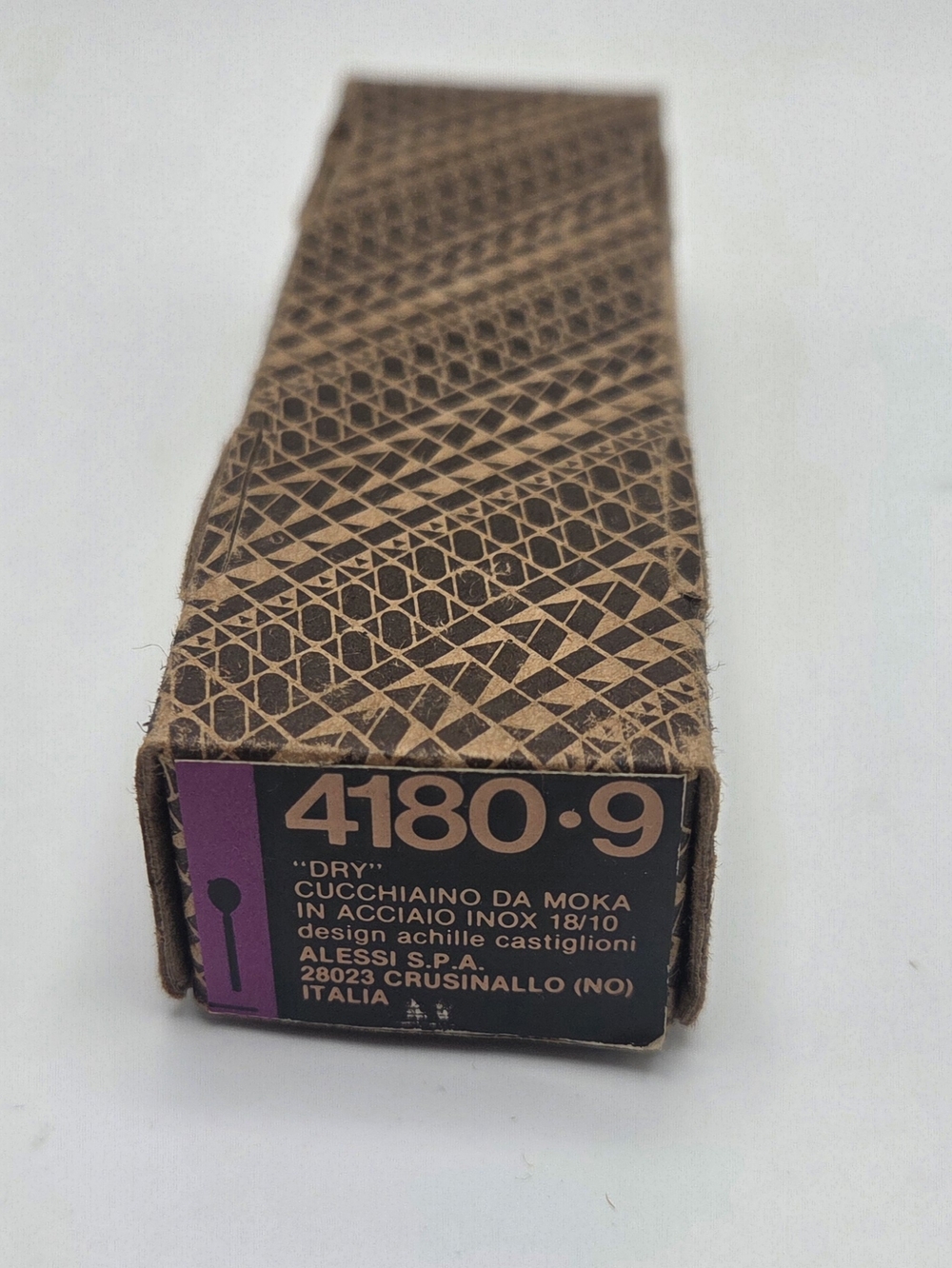 Vintage Alessi 4180·9 'Dry' Moka Spoon - Brown & Black Box Set Of 7